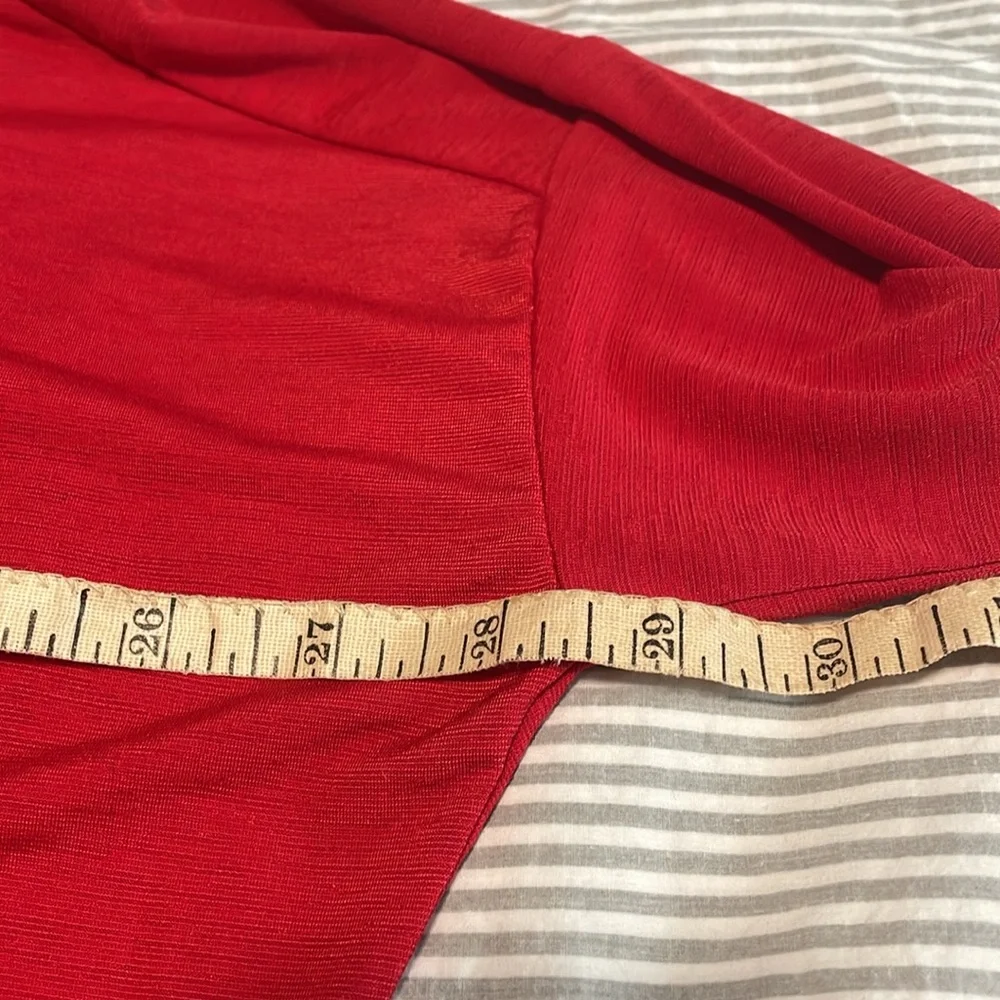 DKNY Red V-Neck Long Sleeve Top - Picture 4 of 7